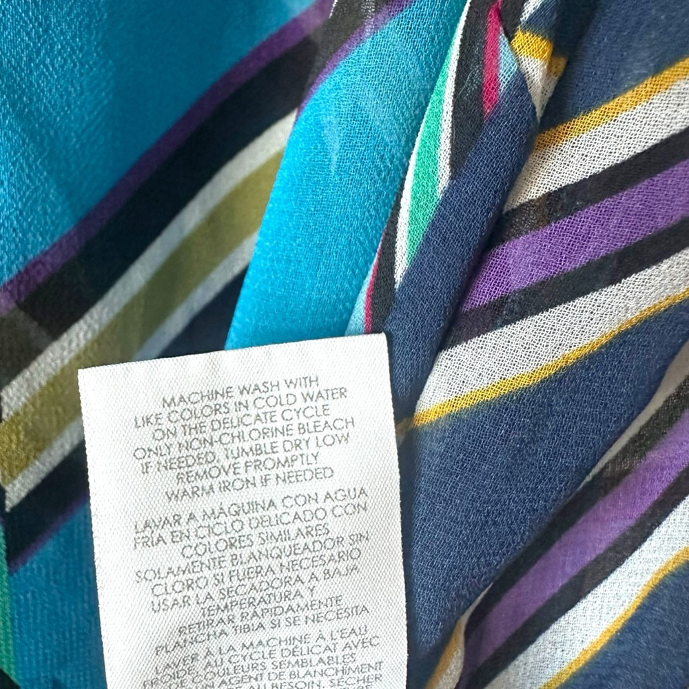 Cabi Blue Chevron Striped Sleeveless Blouse Women’s Large - Picture 6 of 8